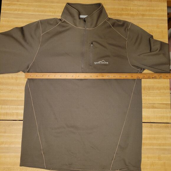 Eddie Bauer Sport 1/4 Zip Pullover Men’s Medium Brown Long Sleeve Outdoor Top - Picture 4 of 7